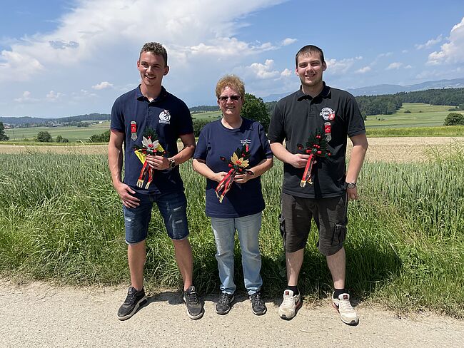 Schützenkönig-Ausstich 2023 - 1. Lilian Dennler - 2. Loris Martini - 3. Patrik Schär (r.) - Herzliche Gratulation!